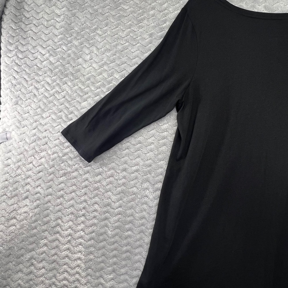 Pure Jill Womens Black 3/4 Sleeve Scoop Neck Knit Tunic Top, Casual Everyday - Picture 14 of 16